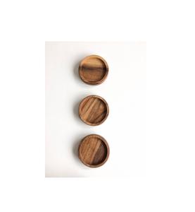 Modern stylish <b>wooden</b> <b>coasters</b> with carved detail and functional quality for housewarming gifting or personal use - Product Image 1