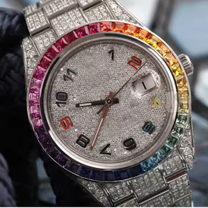 Montre pour homme en acier inoxydable avec diamant Moissanite VVS exceptionnel, quartz, feu radiant, précision, style moderne et luxueux - Product Image 4