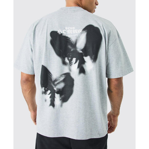 Camiseta de Verano para Hombre, Corte Holgado, Cuello Redondo, Ropa Deportiva, Algodón Premium, Fabricante de Ropa Urbana, Logotipo Personalizado, Talla Grande - Product Image 2