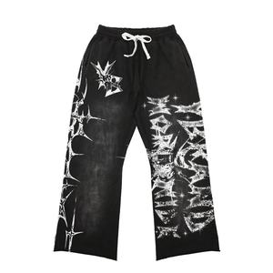 Custom Gym Training Workout Cotton Sports <b>Suits</b>-Full Printed Two-Piece Sets Breathable <b>T</b>-<b>Shirts</b> Flare Fleece Trouser for Autumn - Product Image 4