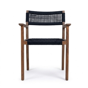 Nouvelle chaise de salle à manger moderne et minimaliste en teck avec corde pour la maison, l'hôtel, la villa ou l'appartement, usage général, mobilier de maison - Product Image 1