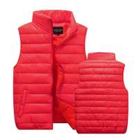 Chaleco Acolchado Grueso para Hombre, Talla Grande, con Logotipo Personalizado, Cuello Redondo, Botones Cubiertos, Bolsillos, Impermeable, Transpirable, Chaqueta de Invierno