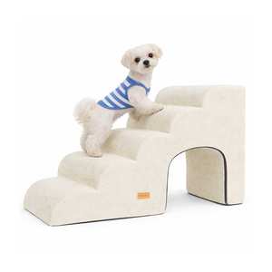 [AllmioPet] Escalier pour animaux de compagnie 5 marches 3 en 1 style grotte ivoire AMP C5 IV, escalier intérieur pour chien, chat, chiot, chaton, animal de compagnie senior, meubles d'accès - Product Image 3