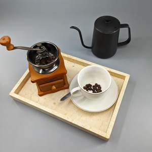 Plateau en marbre blanc de luxe fait à la main écologique à forte demande pour organiser les parfums, les bougies et les bijoux - Product Image 4