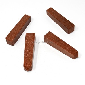 Baguette de guérison à facettes en grès rouge personnalisé Décoration Quartz Love Tour polie à la main Pierre précieuse de quartz - Product Image 1