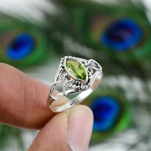 ธรรมชาติPeridot CabochonอัญมณีSolid 925 เงินสเตอร์ลิงHandmadeแหวนเครื่องประดับเงินสเตอร์ลิง 925 ประทับตราแหวนเครื่องประดับ - Product Image 3
