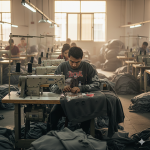 Sweat à capuche vert olive avec imprimé graphique audacieux, tissu en coton doux, coupe décontractée, fermeture éclair durable, idéal pour un usage décontracté et streetwear - Product Image 2