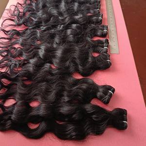Extensions de tissage de cheveux Remy vierges doux de haute qualité Texture indienne ondulée profonde Machine Double trame toutes les couleurs trame appropriée - Product Image 5