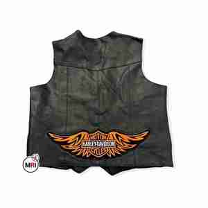Premium Classic Genuine Cowhide Leather <b>Vest</b> Side <b>Laces</b> Warm New Casual Motorcycle Jacket <b>Top</b> Waistcoat Polyester Fabric Logo - Product Image 5