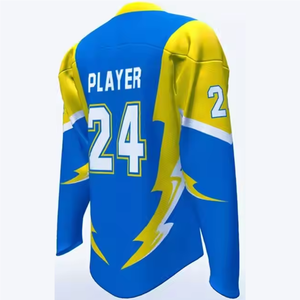 Camisetas de Hockey Personalizadas de Fábrica, Sublimación, Transpirables, de Secado Rápido, 100% Poliéster, para Práctica de Hockey sobre Hielo - Product Image 5