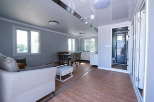YESON <span class=keywords><strong>Maison</strong></span> Conteneur Pliable Extensible de Luxe 40 pieds à Toit Incliné Effet <span class=keywords><strong>Bois</strong></span>, Villa Préfabriquée Moderne, Fournisseur d'Usine - Product Image 5