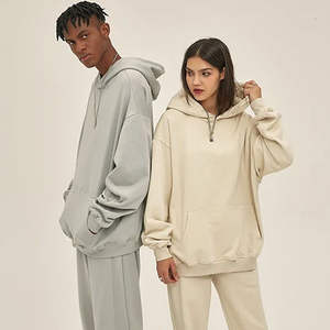 Logotipo personalizado Unisex Liso de gran tamaño 100% algodón Valentine Heavyweight Hoodie Grueso French Terry 350 Gsm Chándales en blanco - Product Image 4