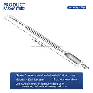 Removedor de Cutículas Profesional Reutilizable de Acero Inoxidable con Doble Extremo en Forma de Cuchara, Eliminador de Piel Muerta, Limpiador de Uñas para Manicura - Product Image 3