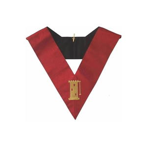 Collar Masónico del Rito Escocés de 9.º Grado, Negro Moiré con Nueve Rosetas, Azul Rey, Bajo MOQ - Product Image 3