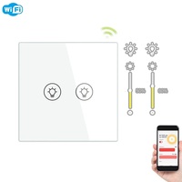 Interruptor Atenuador de Luz Inteligente Multi-Gang con Panel Táctil Wi-Fi, Compatible con Alexa, Controlador de Brillo LED de 3 Gangs