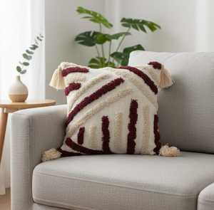 Fundas de Cojín Hechas a Mano |   Fundas de Almohada Texturizadas para Decoración Boho y Moderna, Cojines Cuadrados de Algodón Suave para Sofá - Product Image 2