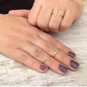 Anillo de nudillo de Plata de Ley 925 chapado en oro de 24 quilates con piedras preciosas naturales, juego clásico de rubí para fiestas de boda de mujer - Product Image 4