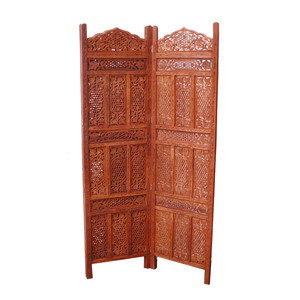 แผ่นไม้กั้นฉากกั้นห้องแบบพับได้สำหรับตกแต่งแผงไม้แกะสลักจากอินเดีย - Product Image 5