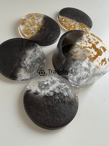 Posavasos Modernos de Resina, 4x4 Pulgadas, Cuadrados, de Lujo, Hechos a Mano, Accesorios para Bebidas, para Mesa de Centro, Decoración del Hogar, Múltiples Colores - Product Image 3