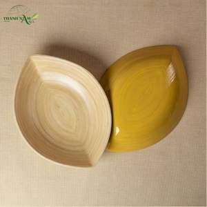 ชามไม้ไผ่โค้งมนแบบนุ่มนวล - เป็นมิตรกับสิ่งแวดล้อม ใช้แล้วทิ้งได้ เหมาะสำหรับกลับไปโรงเรียน ดีไซน์มินิมอล ด้านในเป็นธรรมชาติ ด้านนอกมีสัมผัสทันสมัย - Product Image 1