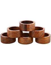 <b>Set</b> of Six <b>Rustic</b> Wooden Napkin Rings & Each Handcrafted with Unique Details to Elevate Your <b>Dining</b> <b>Table</b> Presentation - Product Image 3