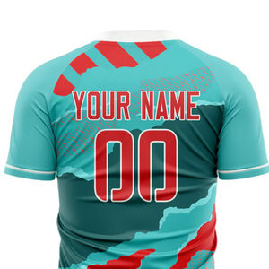 Commandez dès maintenant un maillot de football pour homme imprimé en couleur unie, design personnalisé, manches courtes, 100% polyester, tailles pour les fans et les joueurs de sport - Product Image 2