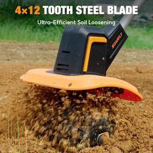 เครื่องพรวนดินไร้สายขนาดเล็กแบบมือถือ 21V Brushless พร้อมสวิตช์นิรภัยคู่ คันปรับความยาวได้ ความกว้างในการพรวน 9 นิ้ว มาตรฐาน CE RoHS รับผลิตแบบ OEM - Product Image 2