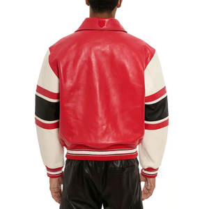 Avirex Vestes en cuir véritable respirantes Avirex pour hommes Logo personnalisé Conception grande taille Dernières vestes en cuir Avirex personnalisées - Product Image 4