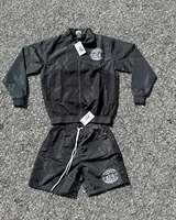 Streetwear Hommes Coupe-Vent Shorts et Vestes Ensembles Survêtement Court Hommes Zip up Nylon Deux Pièces Coupe-Vent Survêtements