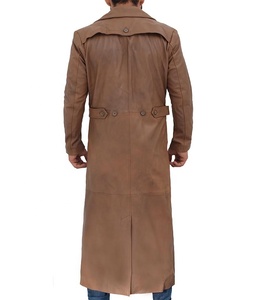 Hiver Saison 2025 Vente en gros de qualité supérieure Design classique Veste longue en cuir véritable pour hommes Vêtements décontractés Manteau long en cuir - Product Image 4