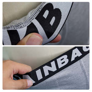 Wholesale Custom Logo <b>Men's</b> Mid-Rise Waist Knitted Solid Color Breathable Eco-Friendly Anti-Bacterial 100% Cotton <b>Boxer</b> Briefs - Product Image 3