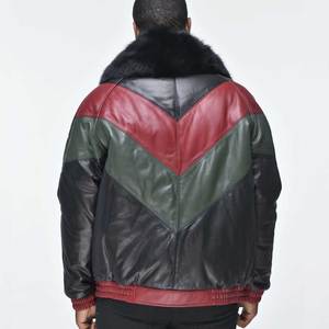 Veste en similicuir réversible de style pour hommes, logo personnalisé imprimé, respirant, léger, col montant, rue principale à bas prix - Product Image 2