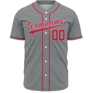 Custom Unisex Baseball Jersey Breathable 100% Polyester Fabric Digital Print Quick Dry 260g Four-Way Stretch Eco-Friendly Team - Product Image 2