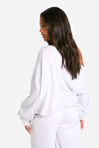 Custom Women's Winter Casual Two Piece Sets 2025 Quarter Zip Fleece <b>Sweatshirts</b> Front Logo Straight Leg Pants Tracksuit - Product Image 2