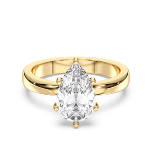 Anillo de compromiso de solitario de diamante de moissanita de 2,11 quilates, Juego de puntas de corte redondo y pera en plata para mujer - Product Image 1