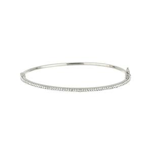 Pulsera de Brazalete Clásica para Mujer Del Pia Srl, Cristales Blancos de Alta Calidad, 51x61mm, Chapado en Oro de 18K, Plata de Ley 925, Venta al Por Mayor - Product Image 2
