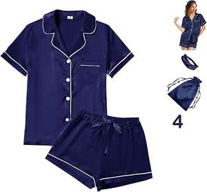 2025 Summer European and American Women's Sexy <b>Pajamas</b> Breathable Round Collar Two-piece <b>Pajama</b> Set - Product Image 1