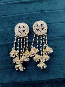 Offre Spéciale indien Bhahubali Jhumki boucles d'oreilles Antique plaqué or Zircon boucles d'oreilles bijoux pour femmes boucles d'oreilles bijoux pour femmes - Product Image 3