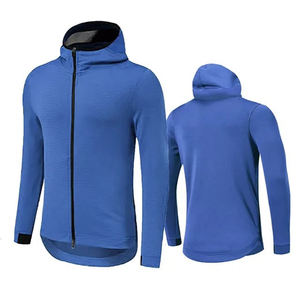 Sudadera con capucha y cremallera de algodón pesado para hombre, logotipo personalizado, ropa de calle de invierno de cara completa de gran tamaño, Material polar - Product Image 2