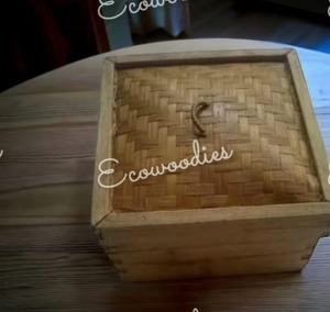 Cuiseur à vapeur carré de boulettes de bambou naturel écologique fait à la main avec couvercle avec couvercle de style Dim Sum pour la nourriture chinoise - Product Image 2