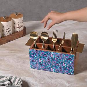 Porte-cuillères en bois classique à trois niveaux réglable et durable, design floral inspiré de la nature pour cuisines contemporaines, vente en gros - Product Image 4