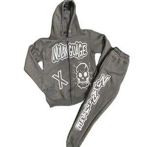 Pantalones deportivos con capucha y cremallera informales para mujer con estampado de pantalla personalizado de invierno con tejido de punto y patrón de letras - Product Image 1