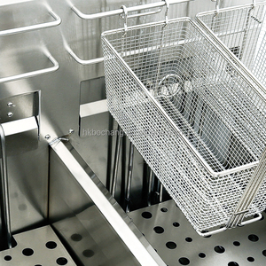 Cylindre électrique commercial à double cylindre vertical 2 réservoirs 4 paniers minuterie équipement électrique finition polie autonettoyant - Product Image 5