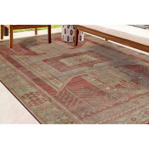 Alfombra Marrón con Estampado Navajo: Decolorada, Estilo Antiguo, Turca, para Oficina, Grande, para Damas de Honor, Alfombra Delgada No Tejida - Product Image 1