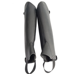 Demi-chaps en cuir de qualité supérieure conçus sur mesure pour adultes, ensemble d'équitation de couleur unie, plusieurs tailles disponibles - Product Image 4