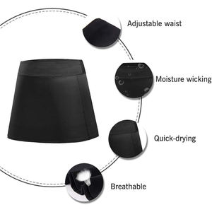 Wholesale <b>Women's</b> Comfortable Sports <b>Skirt</b> <b>Black</b> Color Mid Waist Double Layer Quick Dry Front Logo OEM Service - Product Image 5