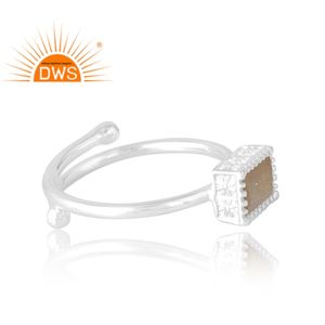 Anillo de plata de ley 925 hecho a mano con piedra lunar natural color chocolate, joyería personalizada para mujer, regalo para ella. - Product Image 4