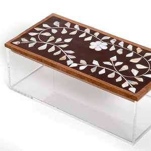 Elegant Arabic Style Acrylic <b>Box</b> with <b>mother</b> of Pearl Inlay Luxury Ramadan & Eid Chocolate and Dry Fruit Gift <b>Box</b> - Product Image 4