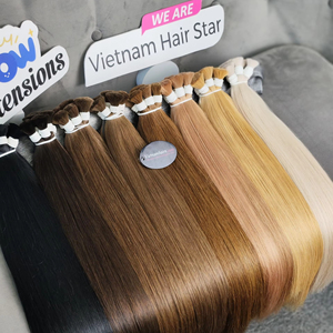 Extensiones de cabello humano 2025 vietnamita 100% más vendidas de alta calidad a granel al por mayor Super doble dibujado onda de cutícula completa cruda - Product Image 1
