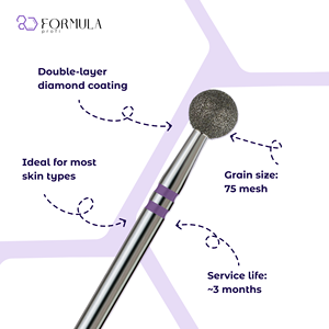 Broca de Diamante para Uñas de 5.0mm, Violeta PRO, para Pulir Piel Seca - Product Image 2